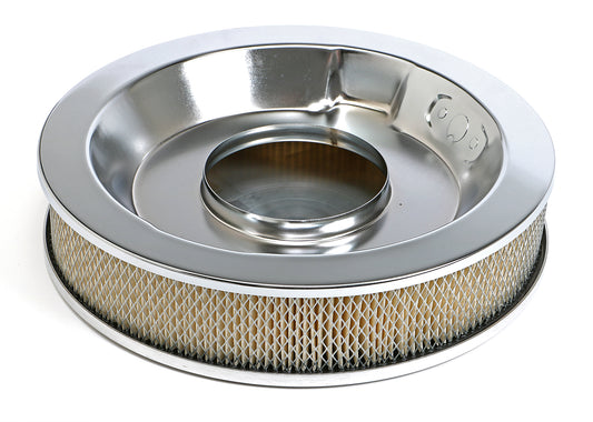 Trans-Dapt Performance Round Air Cleaner Set Flame (Ball-Milling); 14 In. Diameter 3 In. Tall- Aluminum 6702