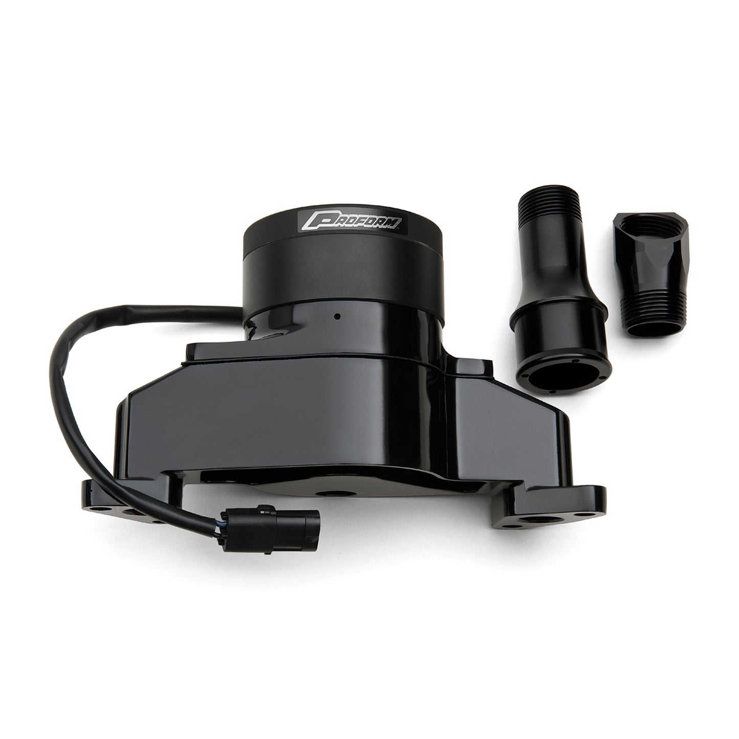 Proform Electric Engine Water Pump; Aluminum; Black Powder Coat; Fits SB Ford Engines 68220BK