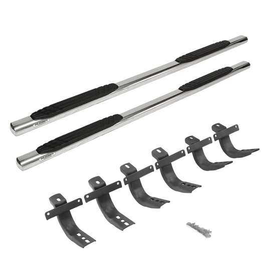 Go Rhino 684412971PS 4" OE Xtreme SideSteps With Mounting Bracket Kit Polished Stainless Steel