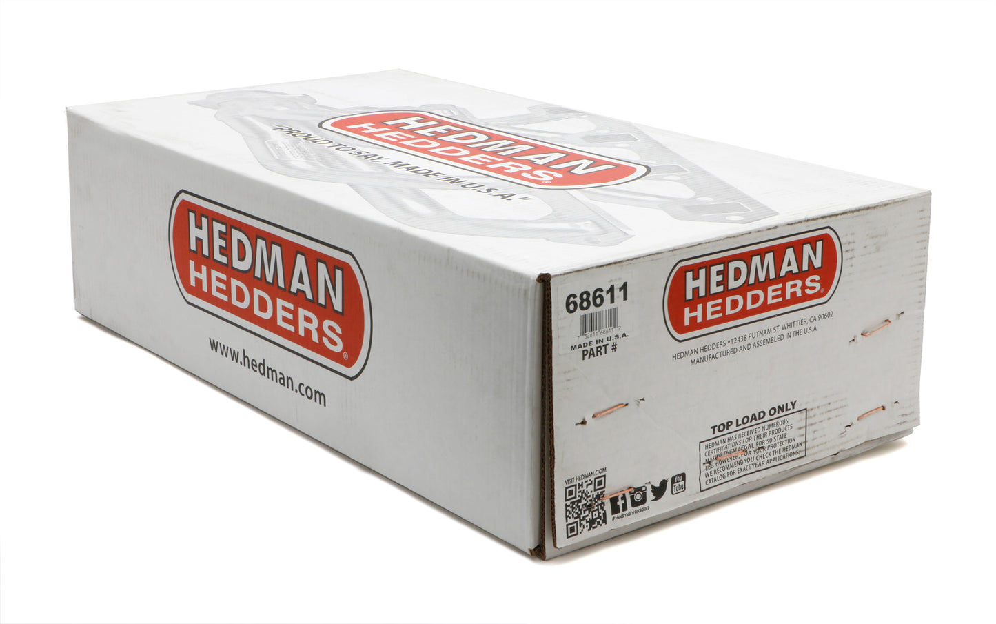 Hedman Hedders STANDARD-DUTY UNCOATED HEADERS; 1-3/4 TUBE; 3 IN. COLL.; MID-LENGTH; 67-81 F-BODY; 68-77 A-BODY; 68-79 X-BODY; 65-74 CHEVY PASS. CAR 396-502 W/AIR 68611