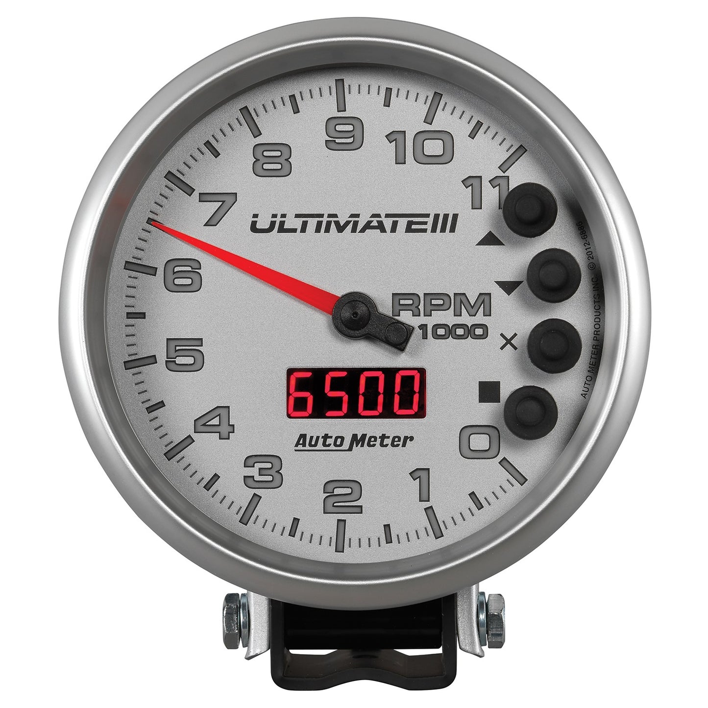 AutoMeter 5 in. TACHOMETER 0-11000 RPM PEDESTAL ULTIMATE III PLAYBACK SILVER 6886