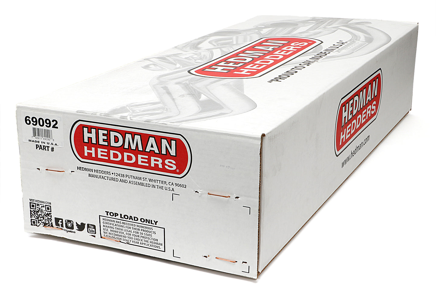 Hedman Hedders STANDARD UNCOATED HEADERS; 1-5/8 IN. TUBE DIA.; 3 IN. COLL.; FULL LENGTH DESIGN 69092