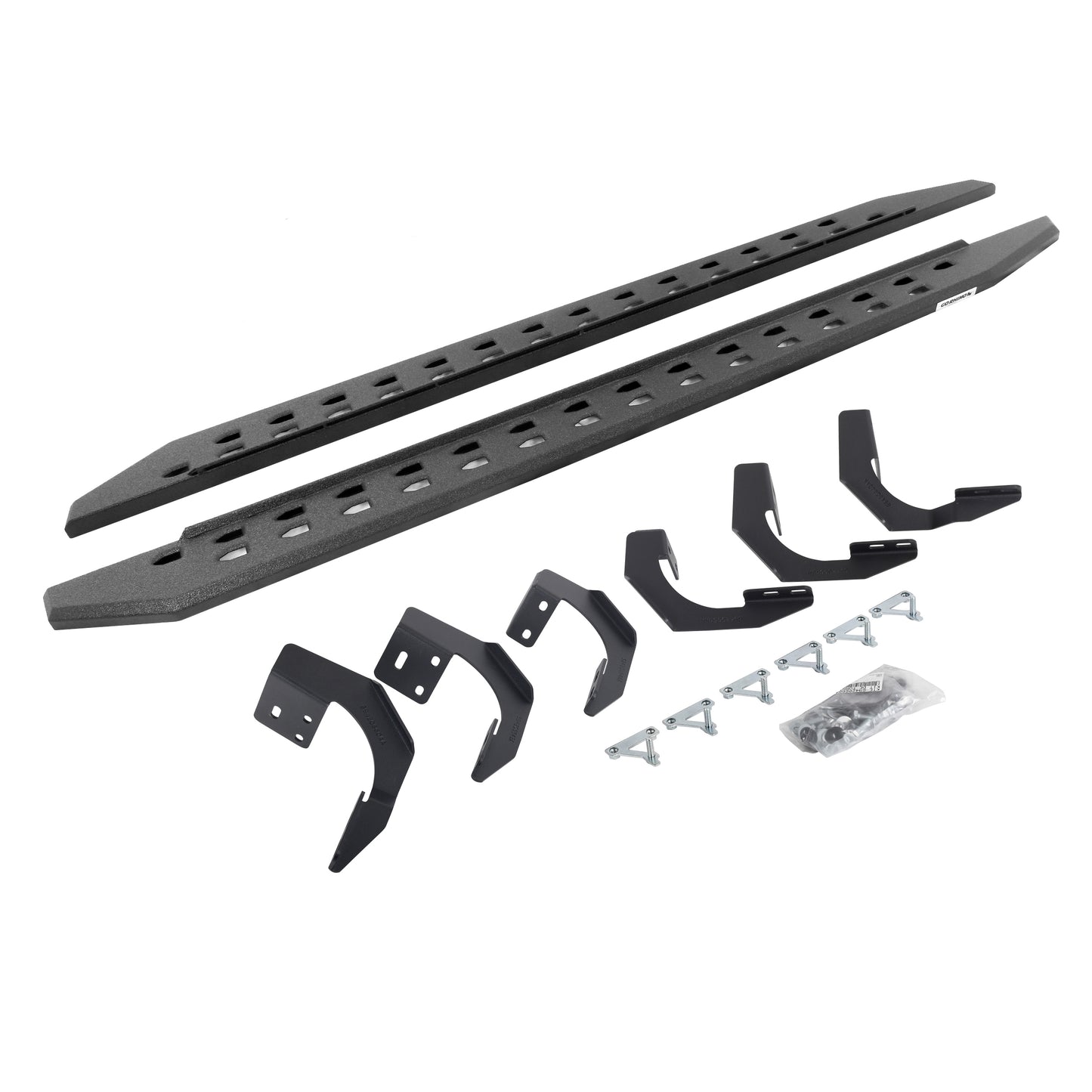 Go Rhino 69429980ST RB20 Slim Line Running Boards With Mounting Brackets Protective Bedliner Coating