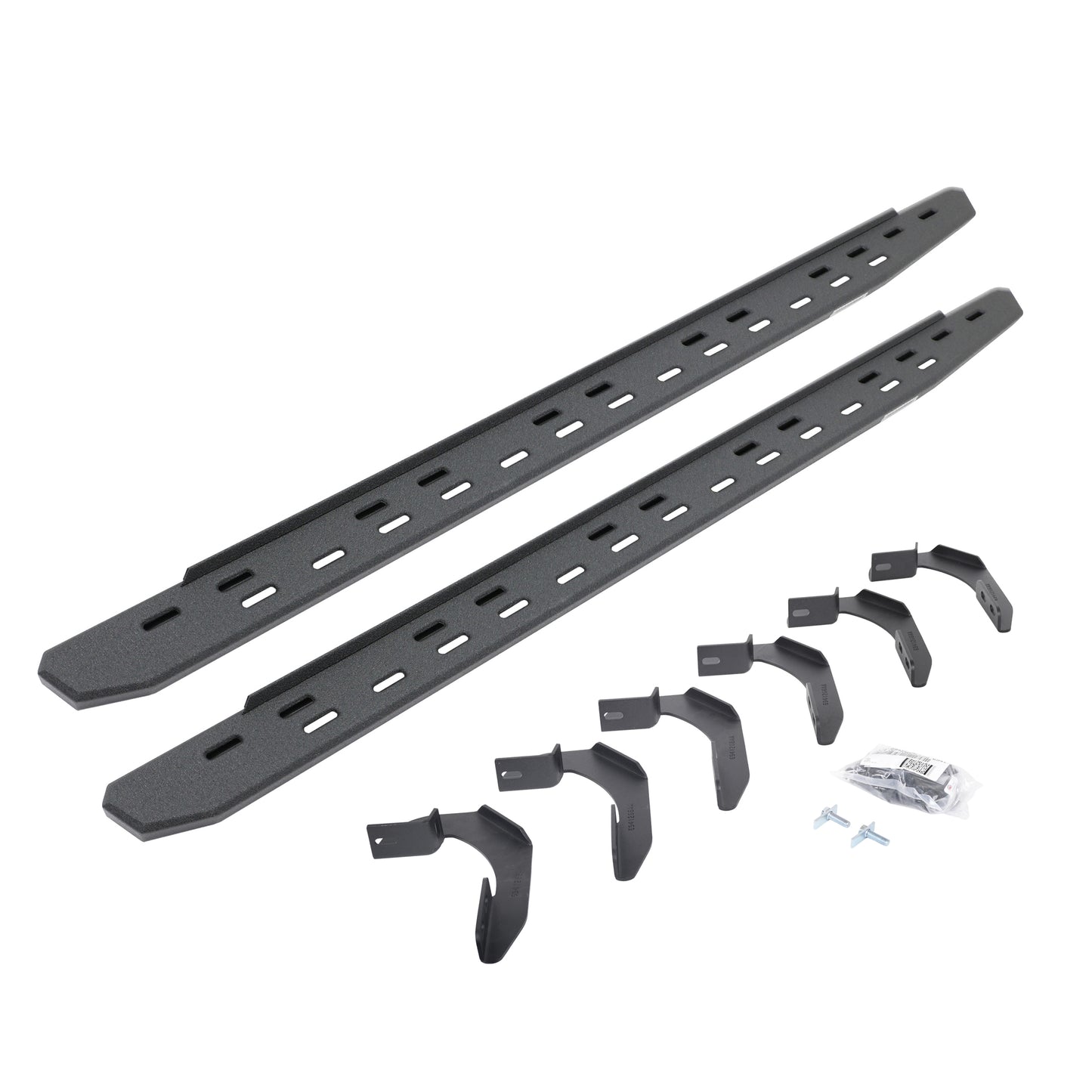 Go Rhino 69612680ST RB30 Slim Line Running Boards With Mounting Bracket Kit Protective Bedliner Coating
