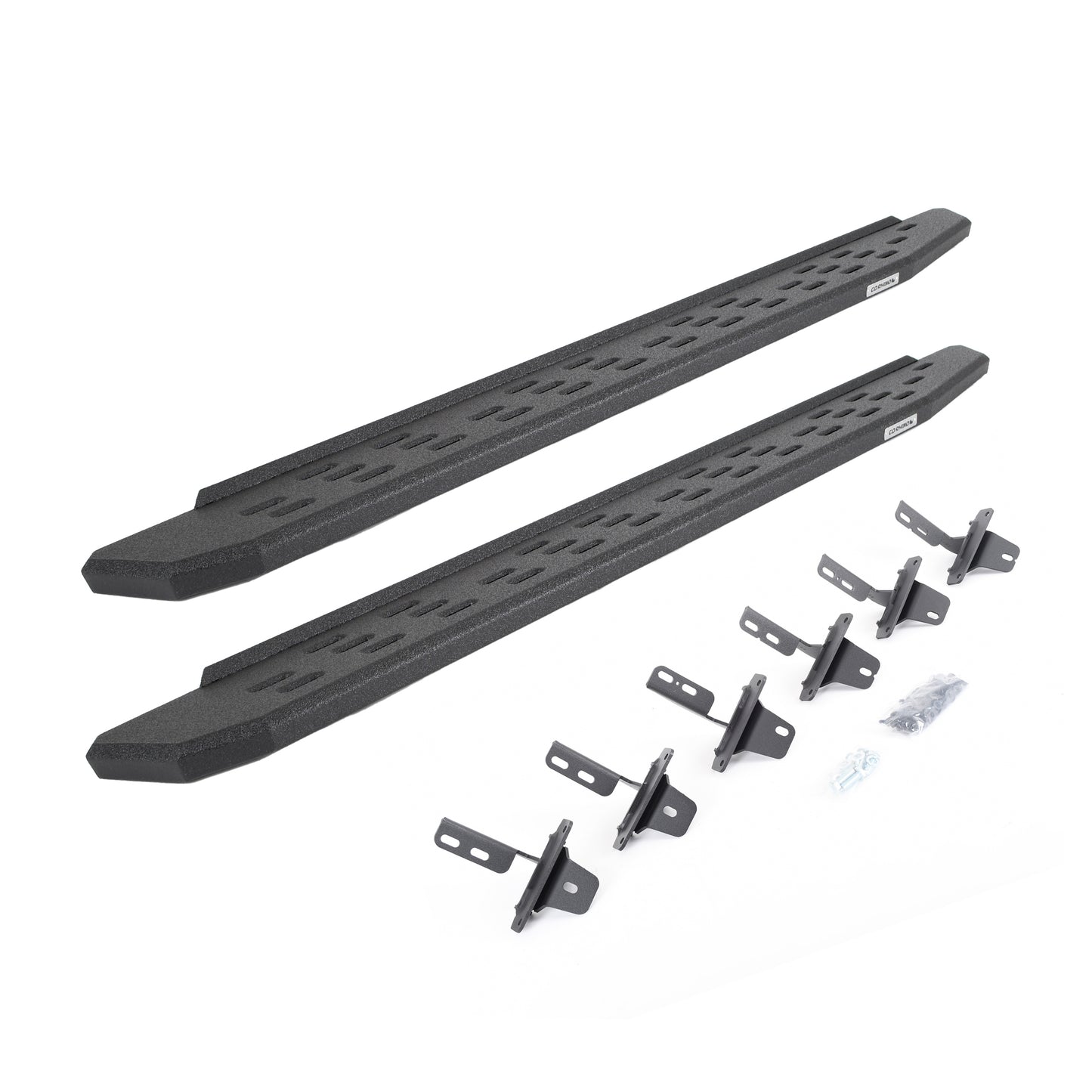 Go Rhino 69612973T RB30 Running Boards With Mounting Bracket Kit Protective Bedliner Coating