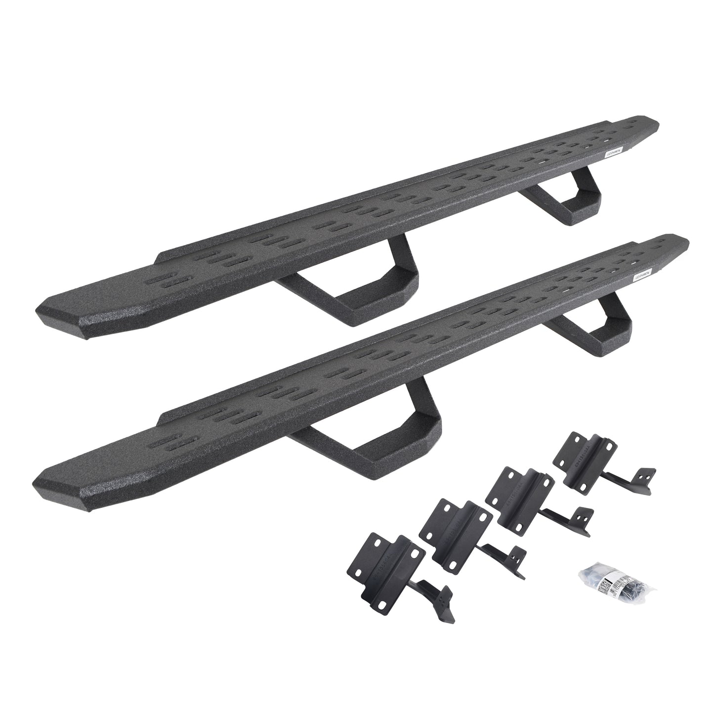 Go Rhino 6961778020T RB30 Running Boards With Mounting Brackets & 2 Pairs Of Drops Steps Kit Protective Bedliner Coating