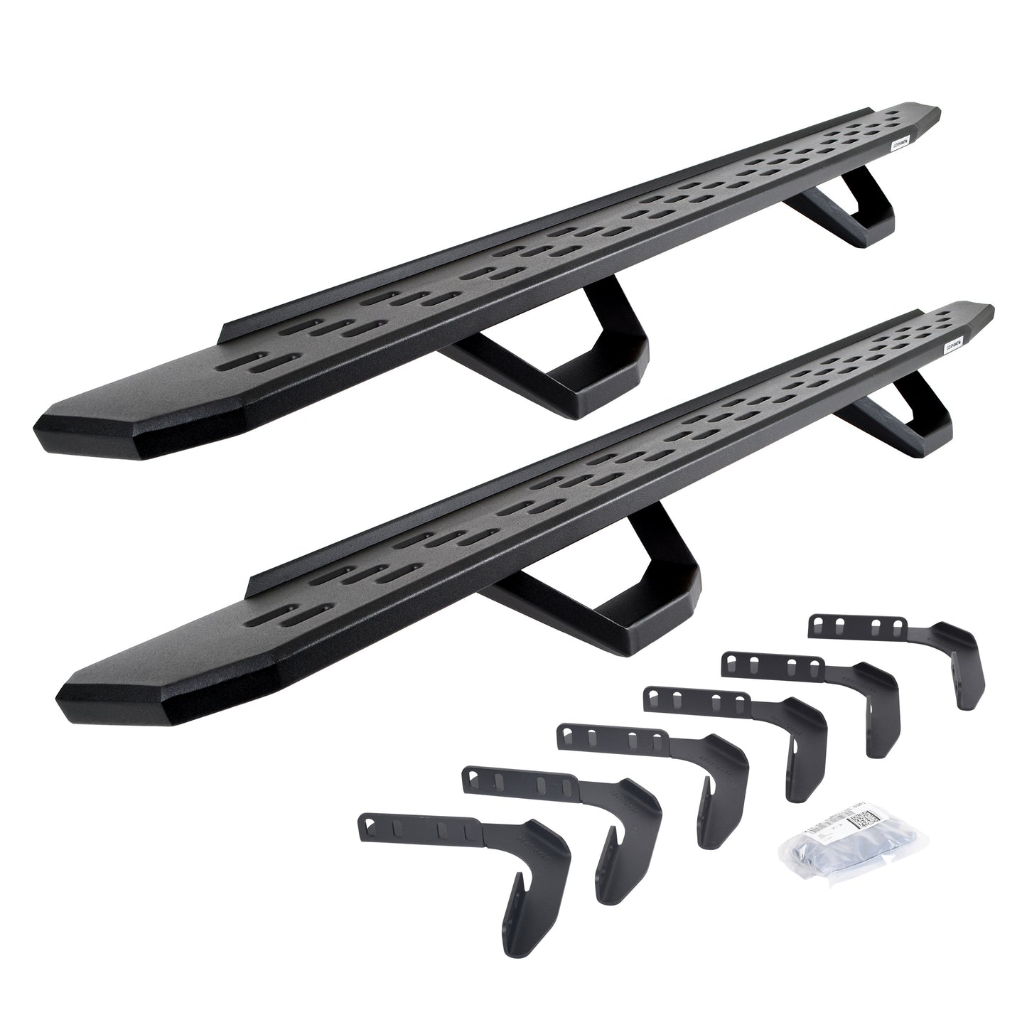 Go Rhino 6961808720C RB30 Running Boards With Mounting Brackets & 2 Pairs Of Drops Steps Kit Textured Black