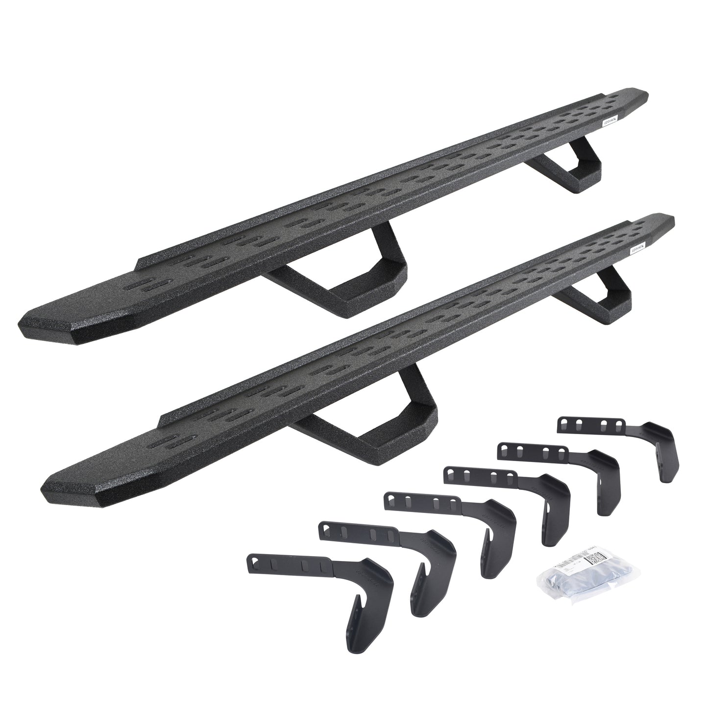 Go Rhino 6961808720T RB30 Running Boards With Mounting Brackets & 2 Pairs Of Drops Steps Kit Protective Bedliner Coating