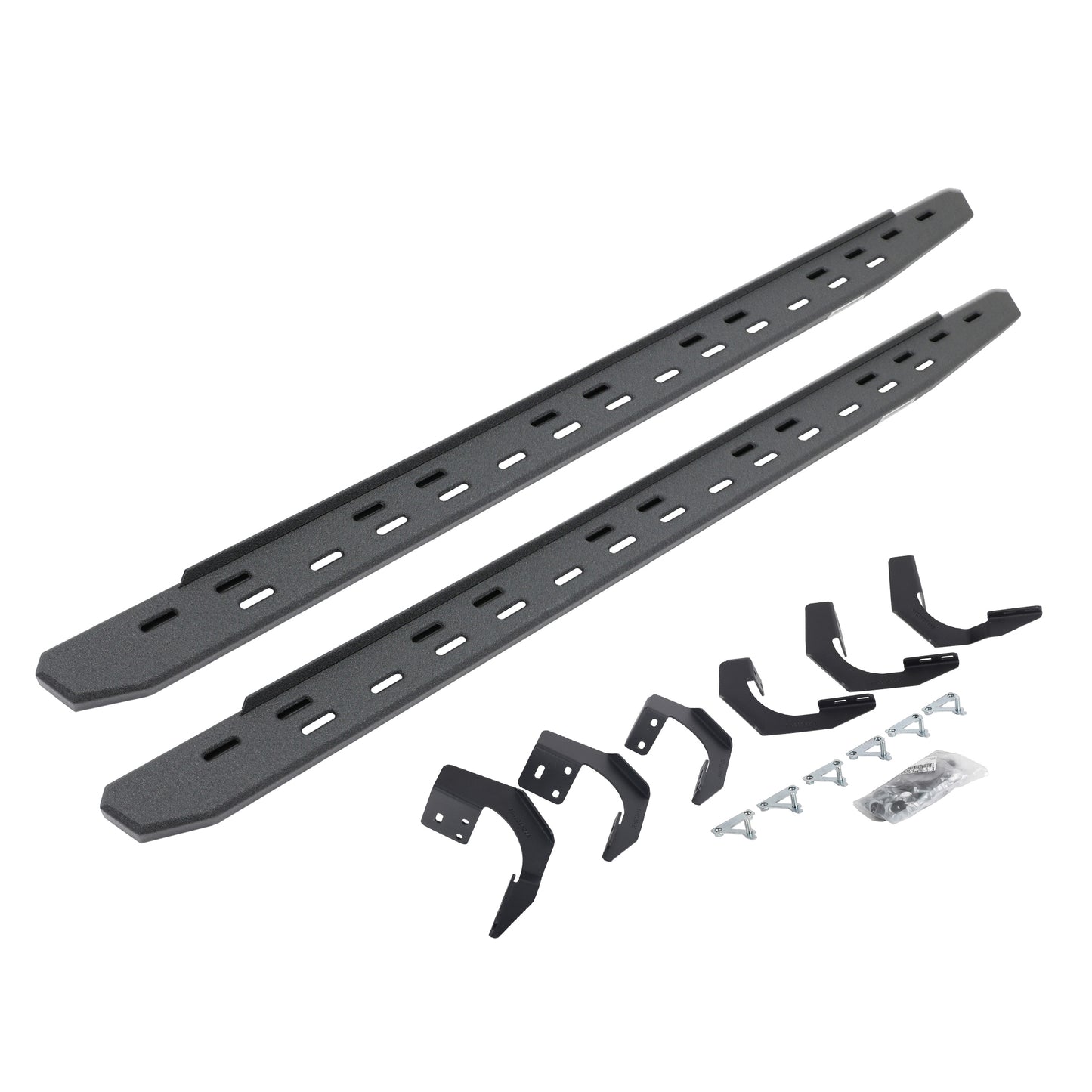 Go Rhino 69629980ST RB30 Slim Line Running Boards With Mounting Bracket Kit Protective Bedliner Coating