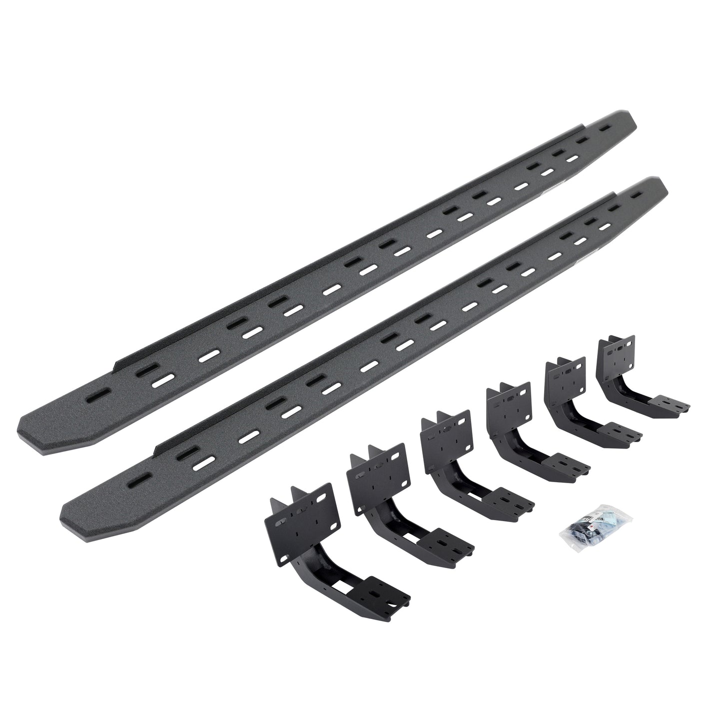 Go Rhino 69630680ST RB30 Slim Line Running Boards With Mounting Bracket Kit Protective Bedliner Coating