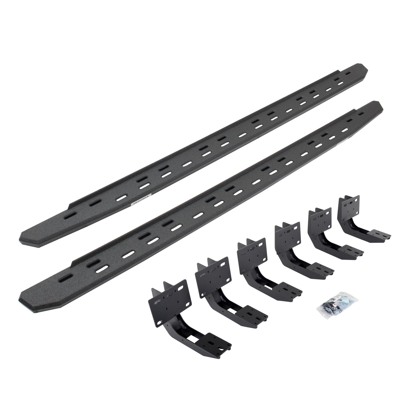 Go Rhino 69630687ST RB30 Slim Line Running Boards With Mounting Bracket Kit Protective Bedliner Coating