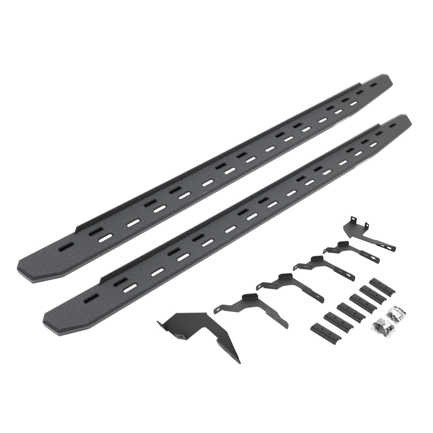 Go Rhino 69636880ST RB30 Slim Line Running Boards With Mounting Bracket Kit Protective Bedliner Coating