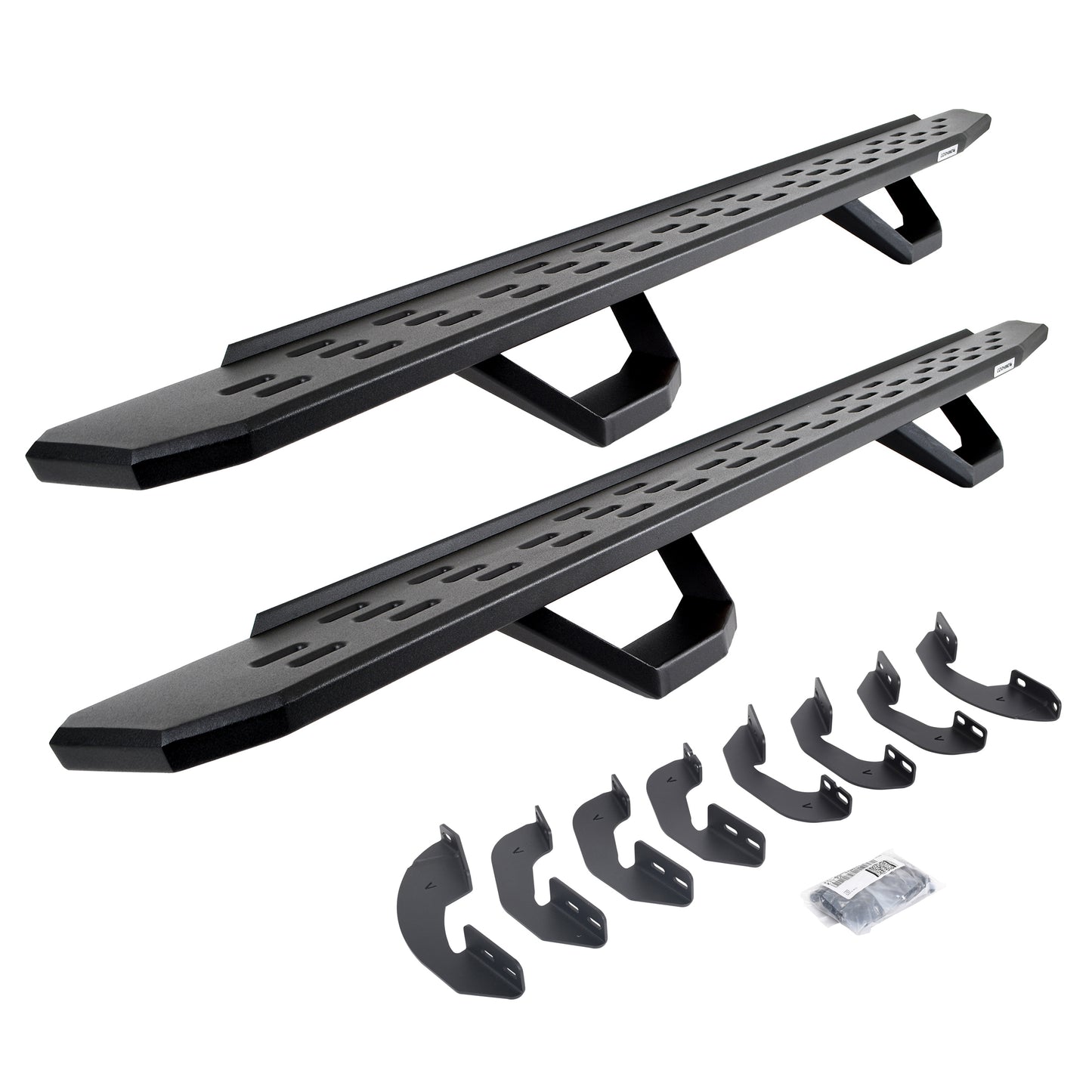 Go Rhino 6964168720PC RB30 Running Boards With Mounting Brackets & 2 Pairs Of Drops Steps Kit Textured Black