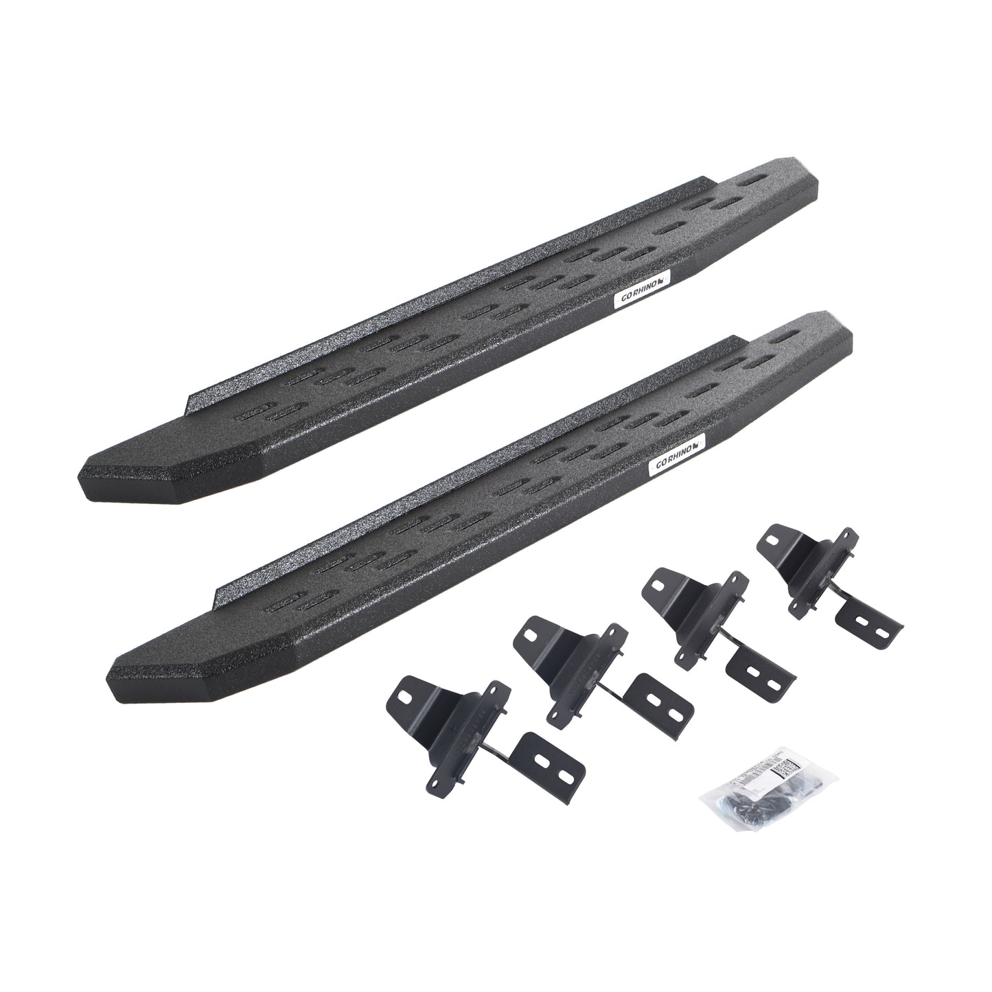 Go Rhino 69692748T RB30 Running Boards With Mounting Bracket Kit Protective Bedliner Coating