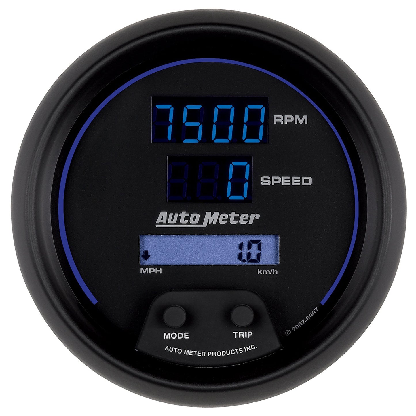 AutoMeter 3-3/8 in. TACHOMETER/SPEEDOMETER COMBO 10K RPM/260 MPH/260 KM/H COBALT DIGITAL 6987