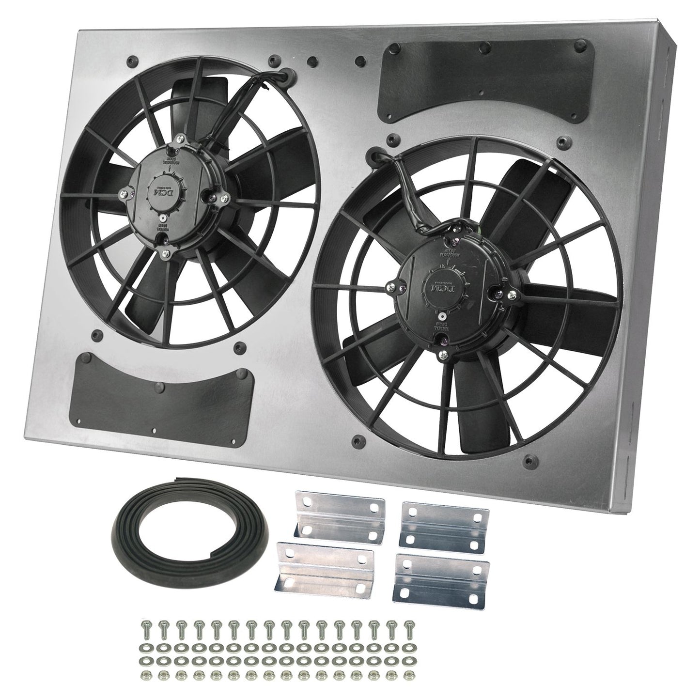 Derale Powerpack - High Output Dual 11" Electric RAD Fan/Aluminum Shroud Kit 16833