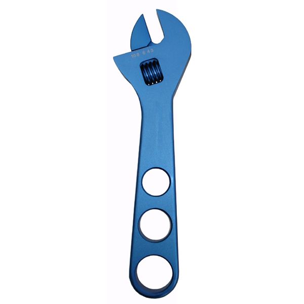 Proform Adjustable AN Wrench; Fits -3AN to -8AN Size Fittings; Blue Anodized Aluminum 67727