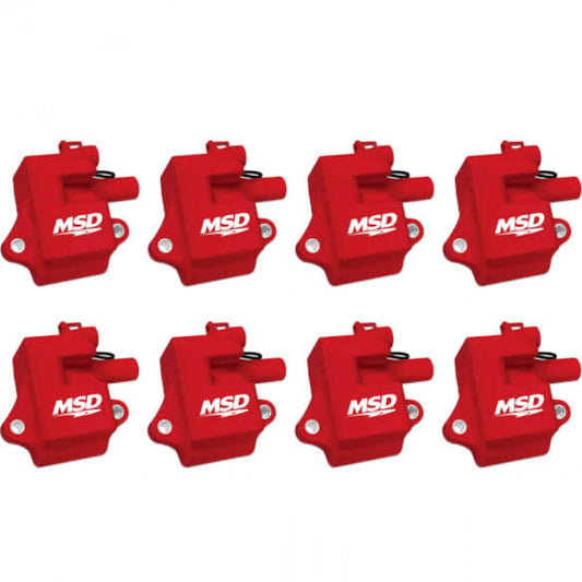 MSD Ignition Coil - Pro Power Series - GM LS1/LS6 Engines - Red - 8-Pack '82858