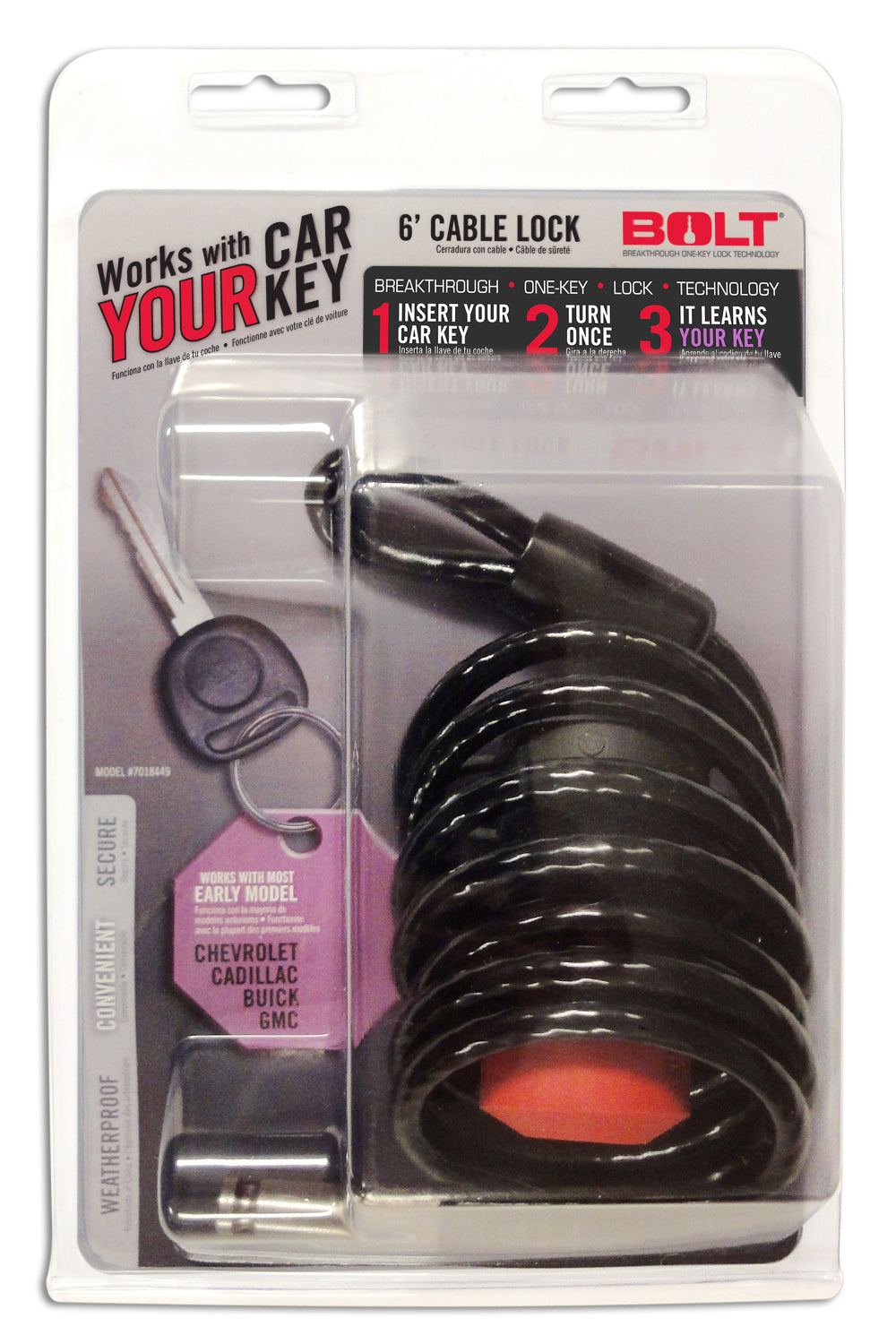 BOLT 6Ft. Cable Lock GM Early Model (GM-A) 7018449