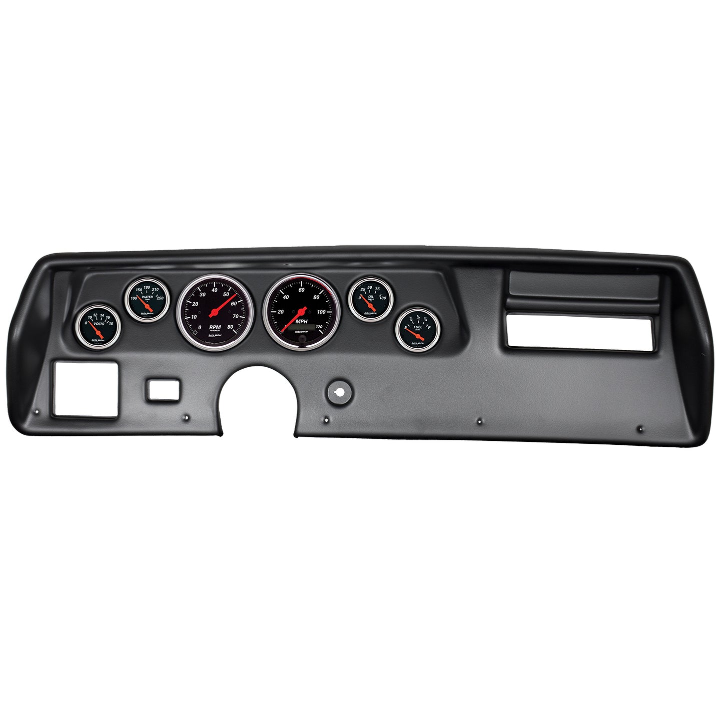 AutoMeter 6 GAUGE DIRECT-FIT DASH KIT CHEVELLESS/ELCAMINO/MONTE 70-72 DESIGNER BLACK 7025-DB