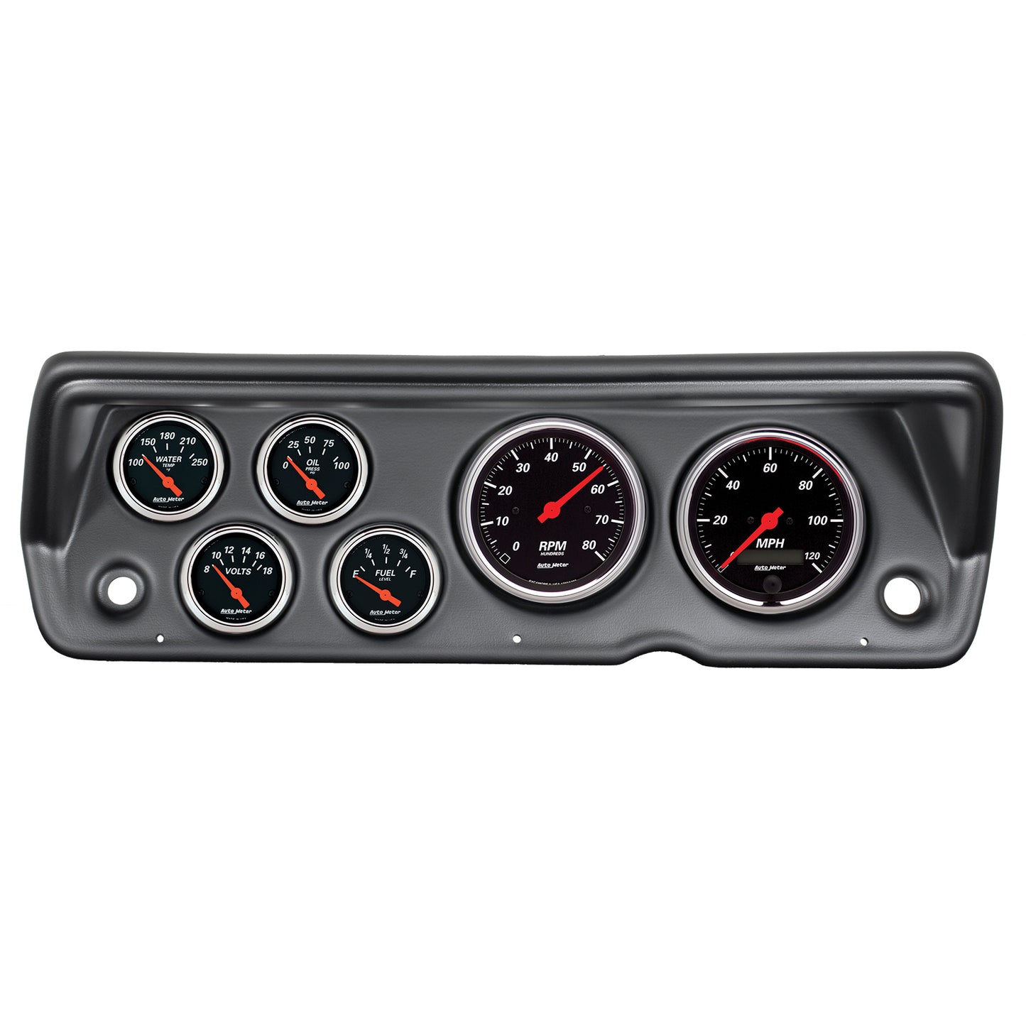 AutoMeter 6 GAUGE DIRECT-FIT DASH KIT A-BODY / DUSTER / DEMON / DART 70-76 DESIGNER BLACK 7031-DB