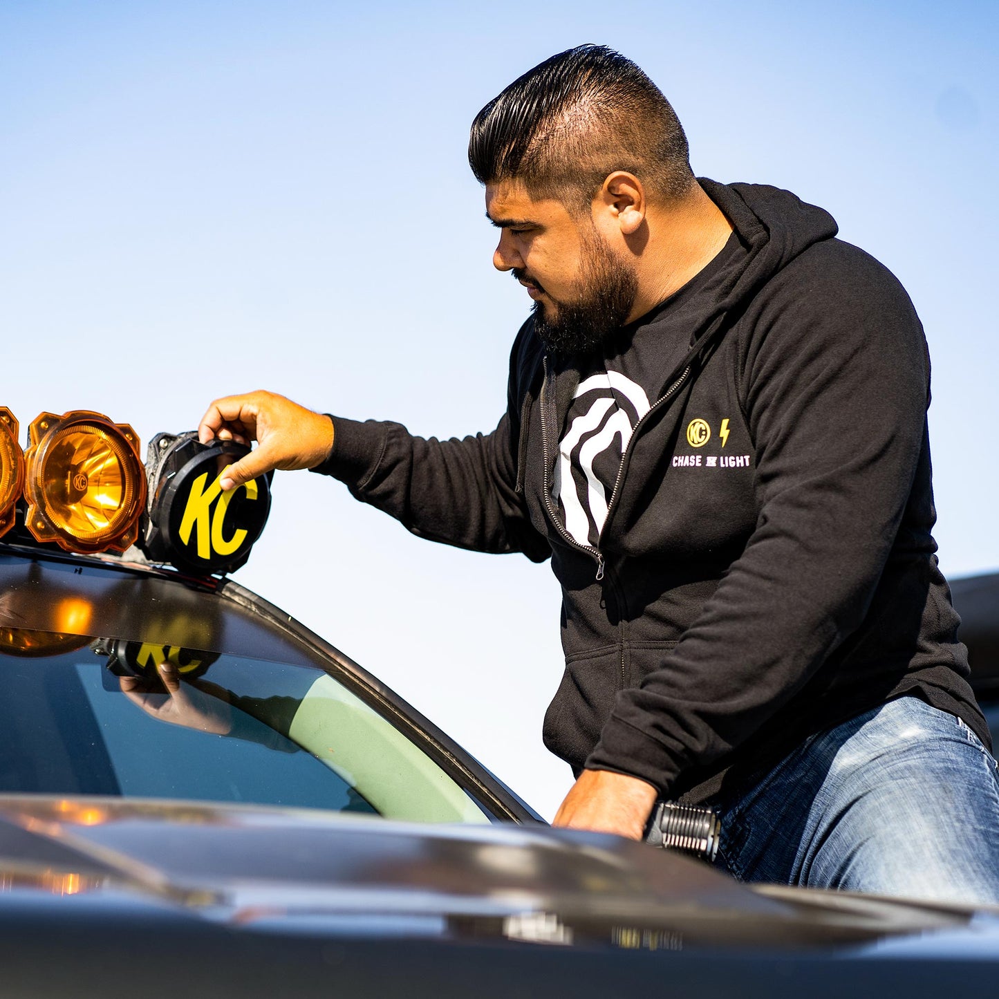 KC HiLiTES KC Fear No Trail Zip-Up Hoodie - Black - 2X-Large 70319