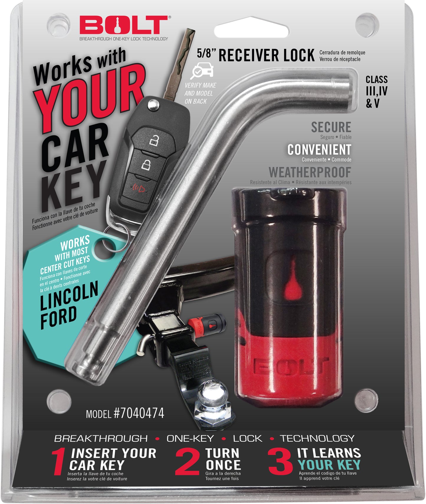 BOLT 5/8 In. Receiver Lock Ford Center Cut 7040474