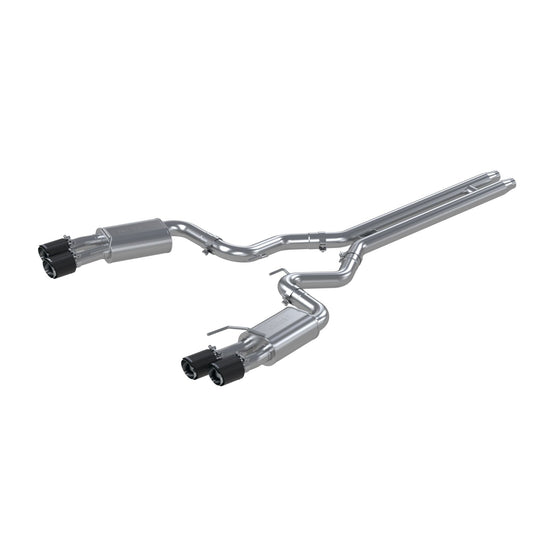 MBRP Exhaust 3in. Cat Back; with Quad 4in. Carbon Fiber Tips; Street Version; T304 S72053CF