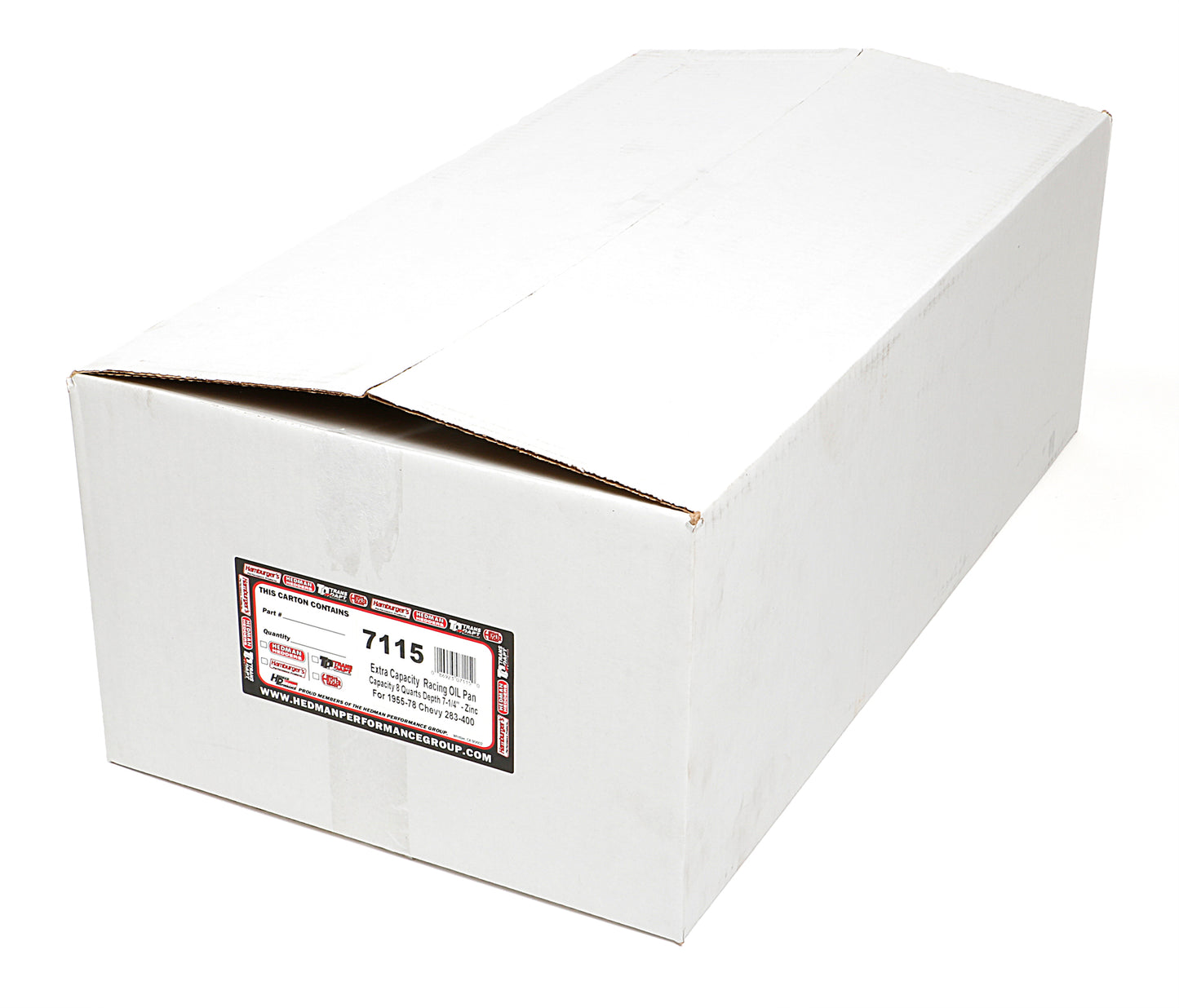 Trans-Dapt Performance Sb Chevy 283-400 (1955-79) Claimer Oil Pan; 8Qt; Drivers Side Dipstick- Zinc 7115