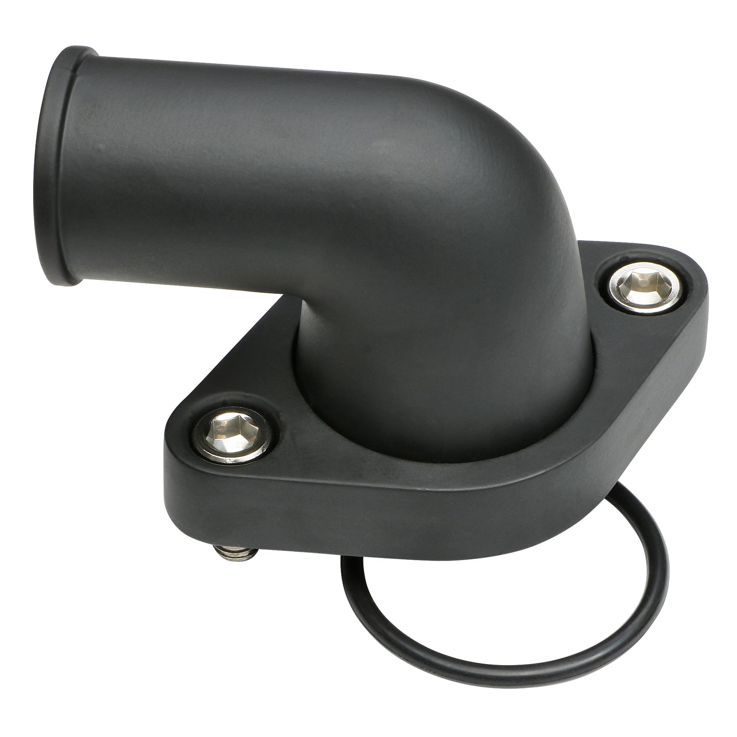 Trans-Dapt Performance 90 Degree Swivel Style Water Neck; (O-Ring Seal); Sb And Bb Chevy V8- Black Aluminum 7194