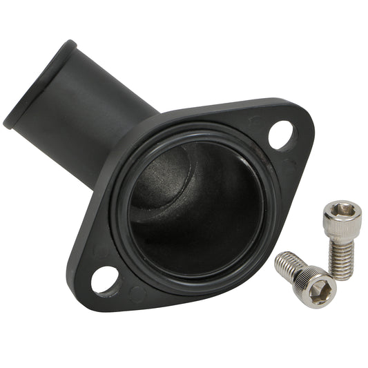 Trans-Dapt Performance 15 Degree Swivel Style Water Neck; (O-Ring Seal); Sb And Bb Chevy V8- Black Aluminum 7195