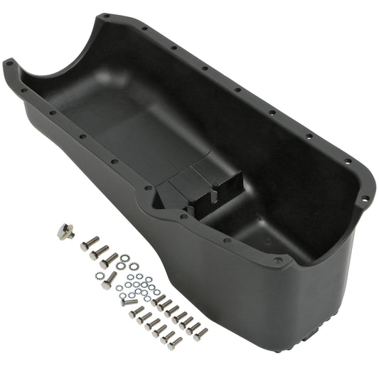 Trans-Dapt Performance Finned Black Aluminum Oem-Style Oil Pan; 4 Qts. Capacity; 1955-79 Sb Chevy 283-350 7424