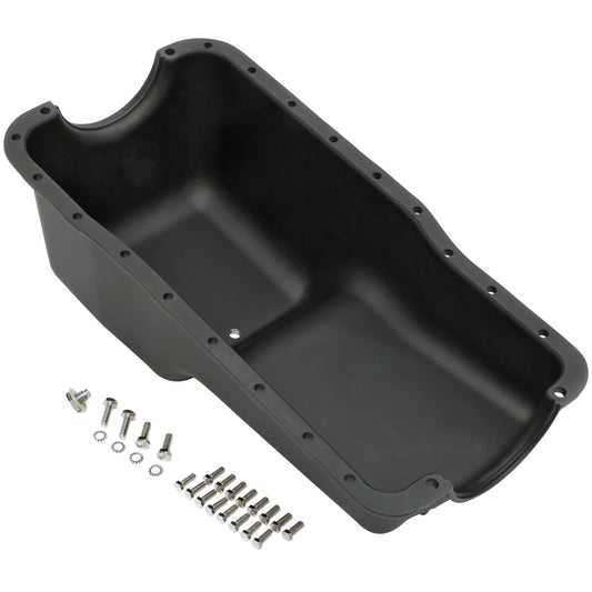 Trans-Dapt Performance Finned Oil Pan Black Aluminum; 1962-82 Sb Ford 260-302 7427