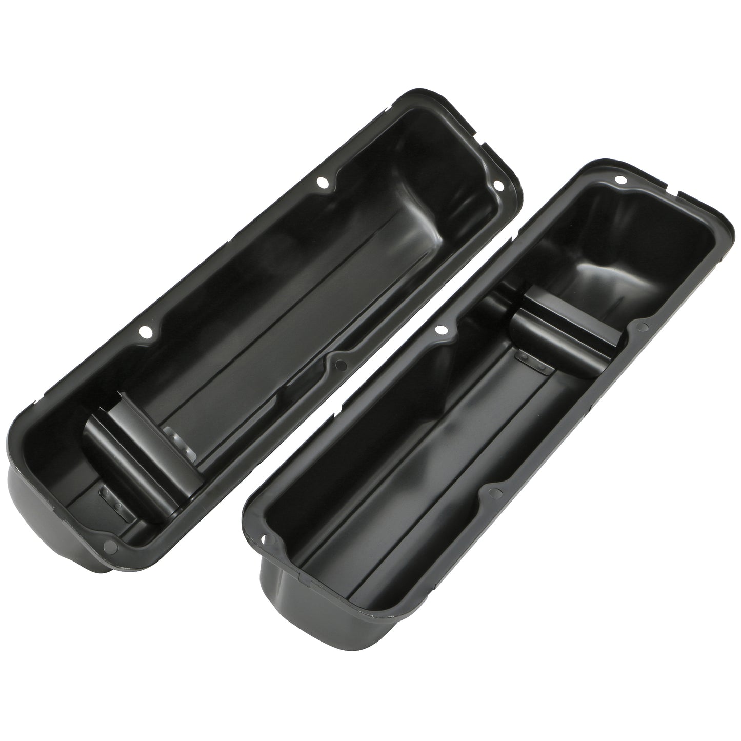 Trans-Dapt Performance Traditional Design Valve Covers; Stock; Ford 352 360 390 406 427 428 (Not Cobrajet 428)- Black Steel 7441