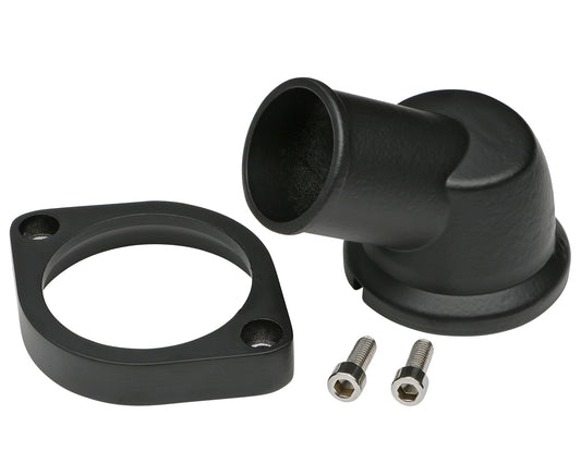 Trans-Dapt Performance 30 Degree Swivel Style Water Neck; 1997-2015 Gm Ls (Gen Iii/Iv) Engines- Black Aluminum 7464