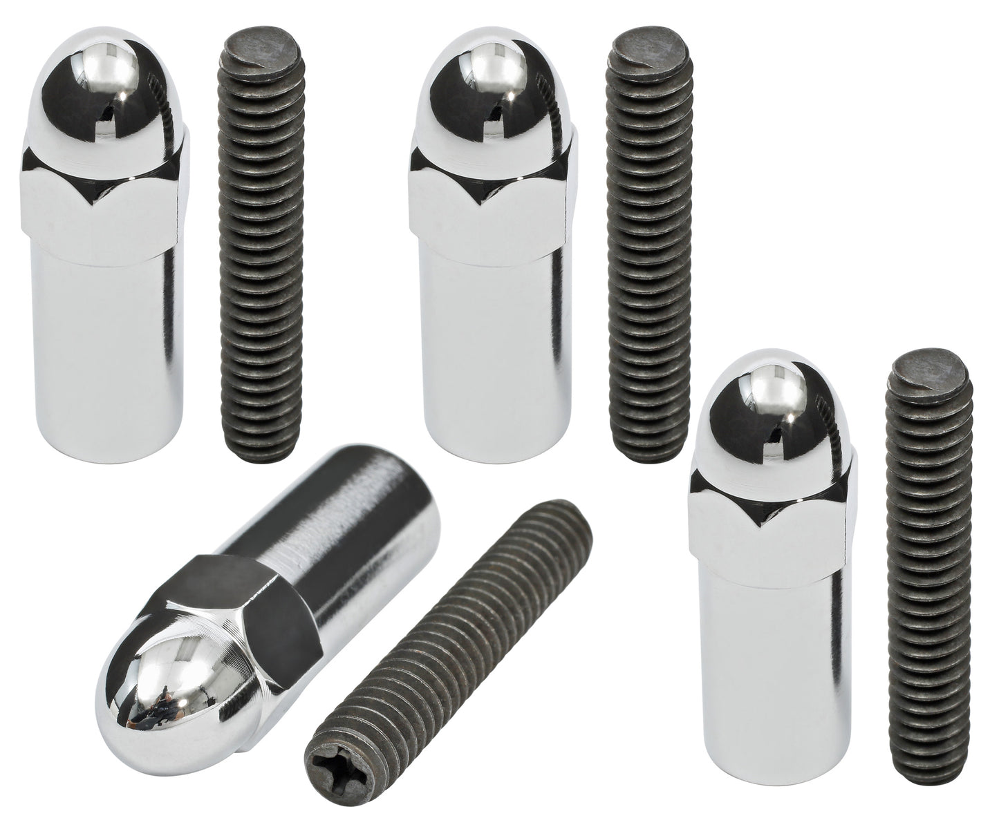 Trans-Dapt Performance 1-3/8 In. Tall, Steel Acorn-Style Valve Cover Studs; 1/4-20 Thread- Chrome 7472