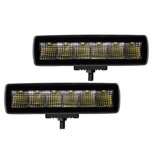 Go Rhino 750300621FBS Blackout Series Lights Pair Of Sixline LED Flood Light Kit Black