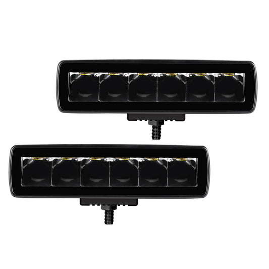 Go Rhino 750300621SBS Blackout Series Lights Pair Of Sixline LED Spot Light Kit Black