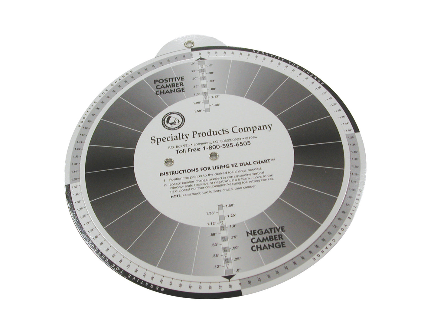 Specialty Products Company EZ SHIM DIAL CHART