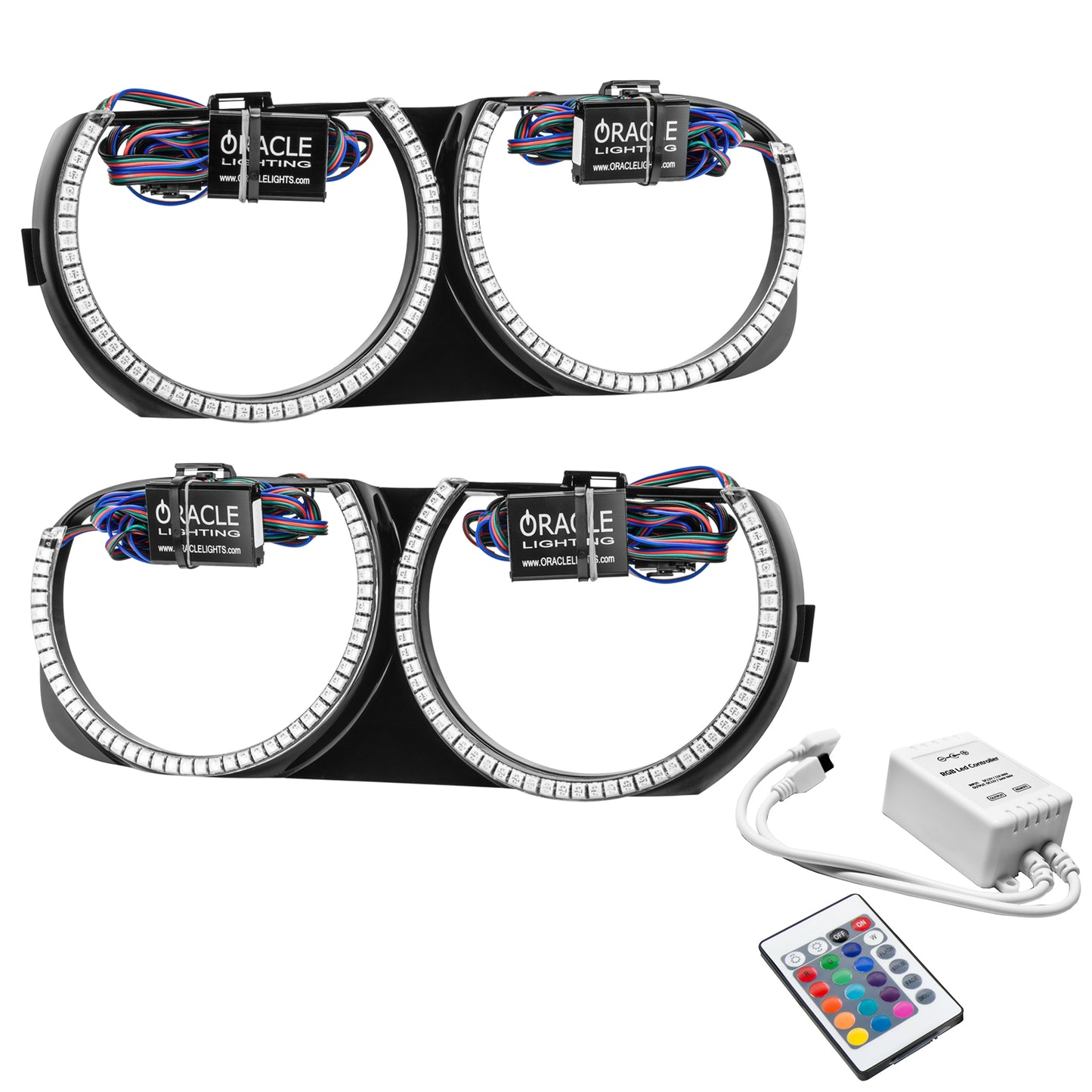 Oracle Lighting 7739-504 - 2015-2018 Dodge Challenger Pre-Installed Halo Headlight Bezel