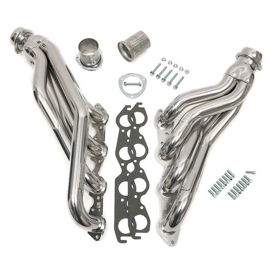 Hedman Hedders 67-87 C10/C20 TRUCKS AND SUVS WITH BB CHEVY; STANDARD-DUTY HTC SILVER CERAMIC COATED HEADERS; 2 IN. TUBE DIA.; 3 IN. COLL.; MID-LENGTH DESIGN 69196