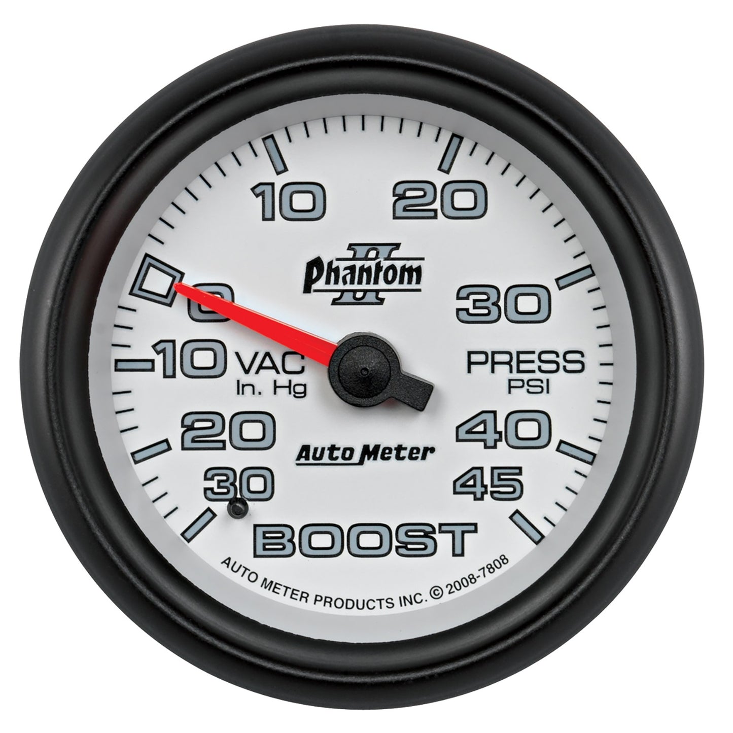 AutoMeter 2-5/8 in. BOOST/VACUUM 30 IN HG/45 PSI PHANTOM II 7808
