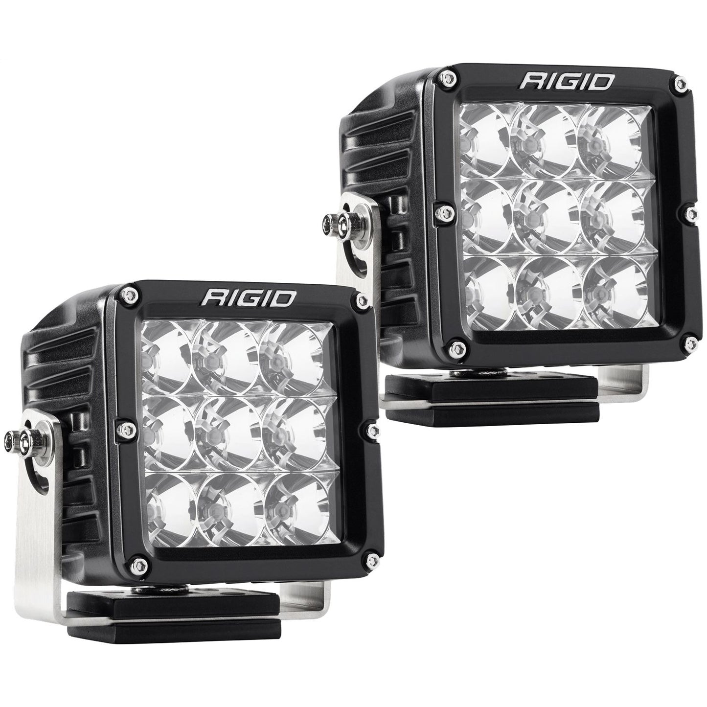 RIGID Industries D-XL PRO LED Light Flood Optic Surface Mount Black Housing Pair 322113
