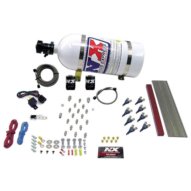 Nitrous Express 8 CYLINDER LT1 LS1 PRO PIRANHA NOZZLE GAS WITH 10LB BOTTLE NX-80010-10