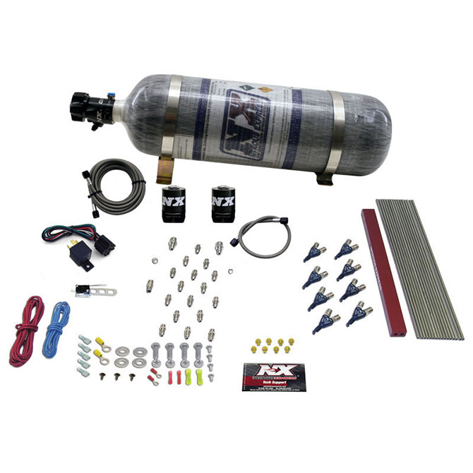 Nitrous Express 8 CYLINDER LT1 LS1 PRO PIRANHA NOZZLE GAS WITH COMPOSITE BOTTLE NX-80010-12