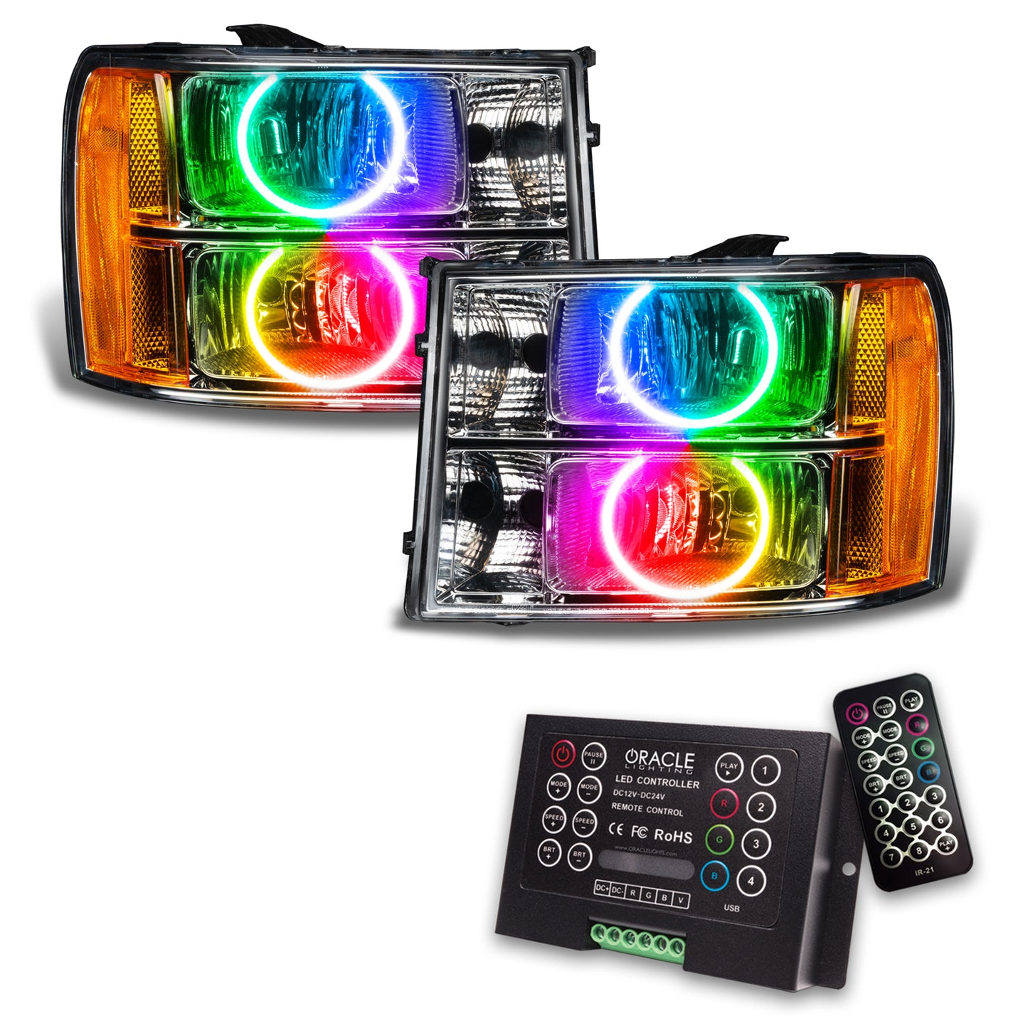 Oracle Lighting 8165-333 - 2007-2013 GMC Sierra SMD HL - Round Ring Design