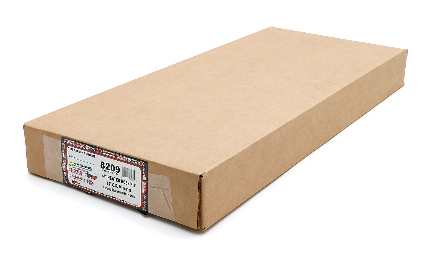 Trans-Dapt Performance Stainless Steel Heater Hose Kit- Chromed Aluminum Ends 8209