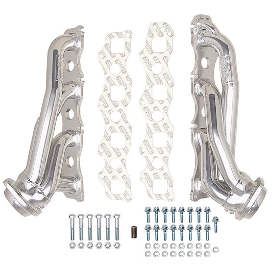 Hedman Hedders STAINLESS STEEL Headers; 06-08 Dodge Charger & Magnum 05-10 Chrysler 300C; 1-1/2 IN. SHORT Tube- HTC silver ceramic coated 72506