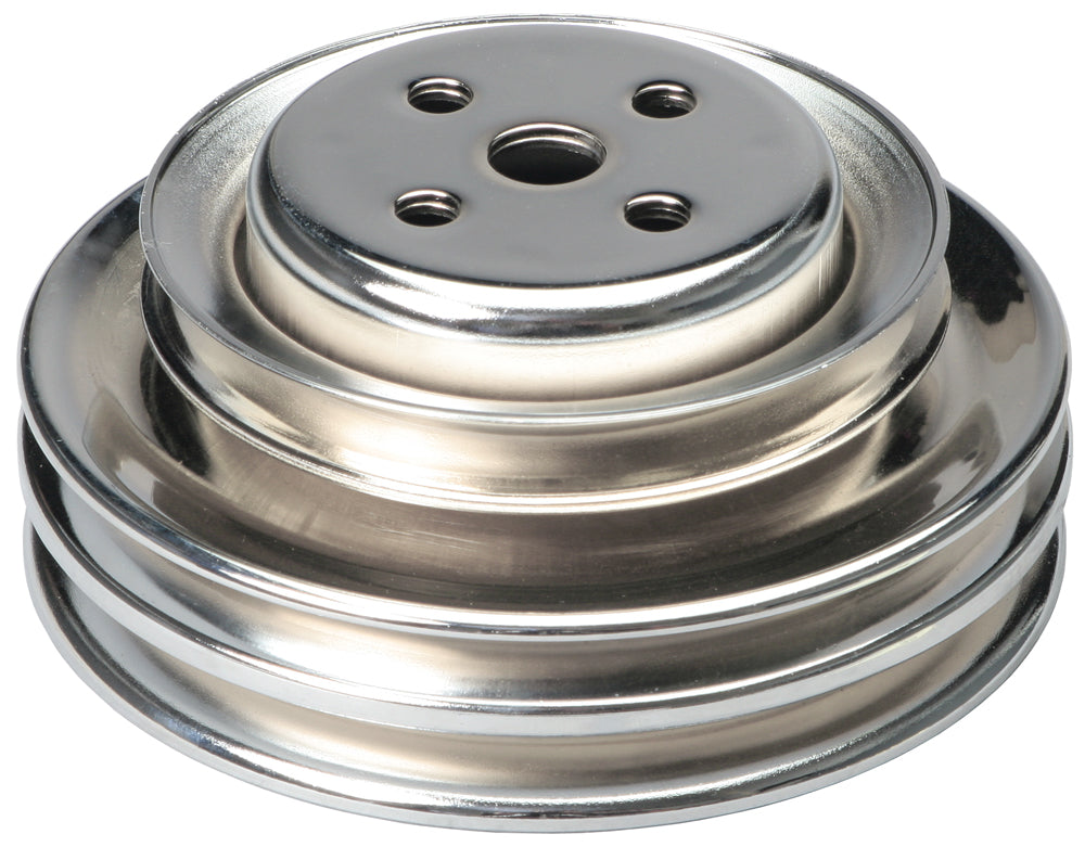 Trans-Dapt Performance Water Pump Pulley; 3 Groove; 1964-1973 Ford 289; O.E. Water Pump- Chrome 8302