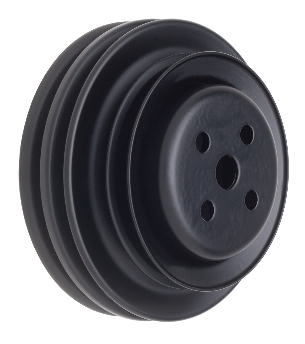 Trans-Dapt Performance Water Pump Pulley; 3 Groove; 1964-1973 Ford 289; O.E. Water Pump- Asphalt Black Powder Coat 8308